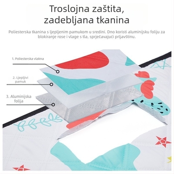 Vanjska piknik podloga s aluminijskom folijom, vodootporna i protuklizna, kamperska deka 200x145 cm / 200x200 cm
