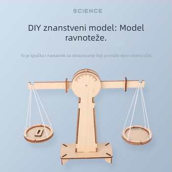 Električna balansna vaga — DIY komplet od boxwood drveta, edukativna igra fizike za djecu 4–6 godina