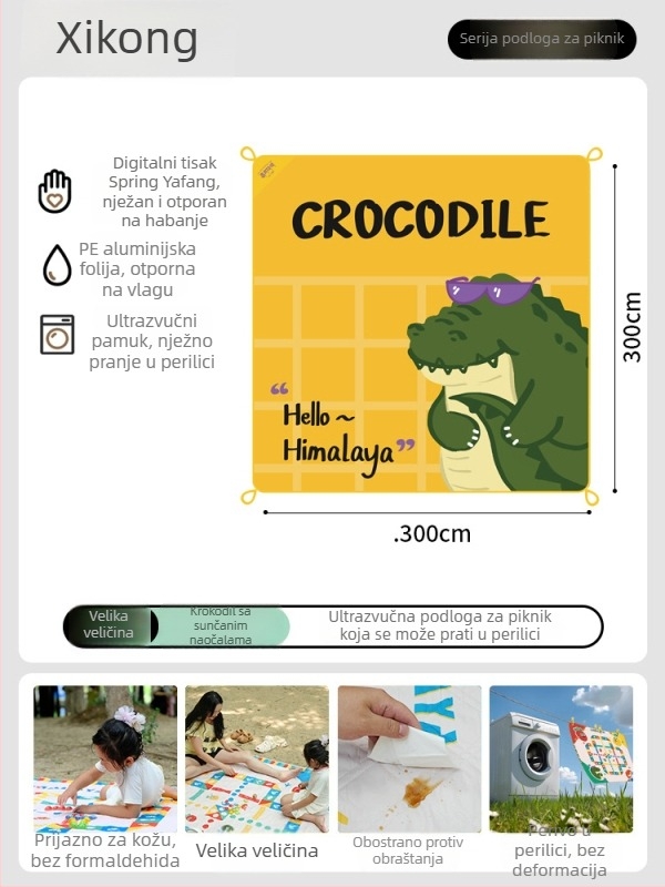 Himalaya vanjska piknik podloga – debeli, vodootporni sklopivi madrac za kampiranje i piknik, za 2–4 osobe, pogodna za plažu i dječje igre