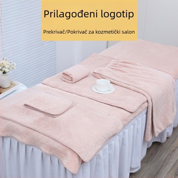 Set ručnika za kozmetički salon: ručnik za glavu, upijajući ručnik za masažu i terapiju, debeli ručnici za krevet s otiskom logotipa