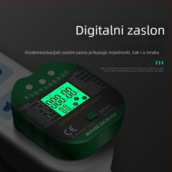 Fazni detektor, višenamjenski s digitalnim zaslonom, detektor utičnice i uboda, detekcija curenja