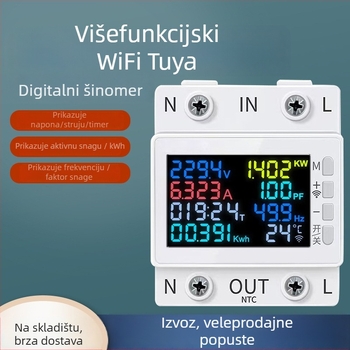 Pametni WiFi LCD upravljač za električni mjerni uređaj, s daljinskim upravljanjem, zaštita od prenaponske, pregrijavanja i pretjeranog strujnog toka.