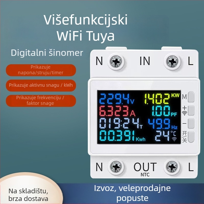 Pametni WiFi LCD upravljač za električni mjerni uređaj, s daljinskim upravljanjem, zaštita od prenaponske, pregrijavanja i pretjeranog strujnog toka.