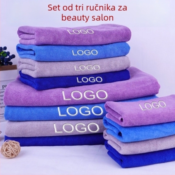 Set ručnika za sušenje kose – mekani, upijajući od finih vlakana, mješovita vlakna, 420 g, moguć tisak loga, set od tri komada