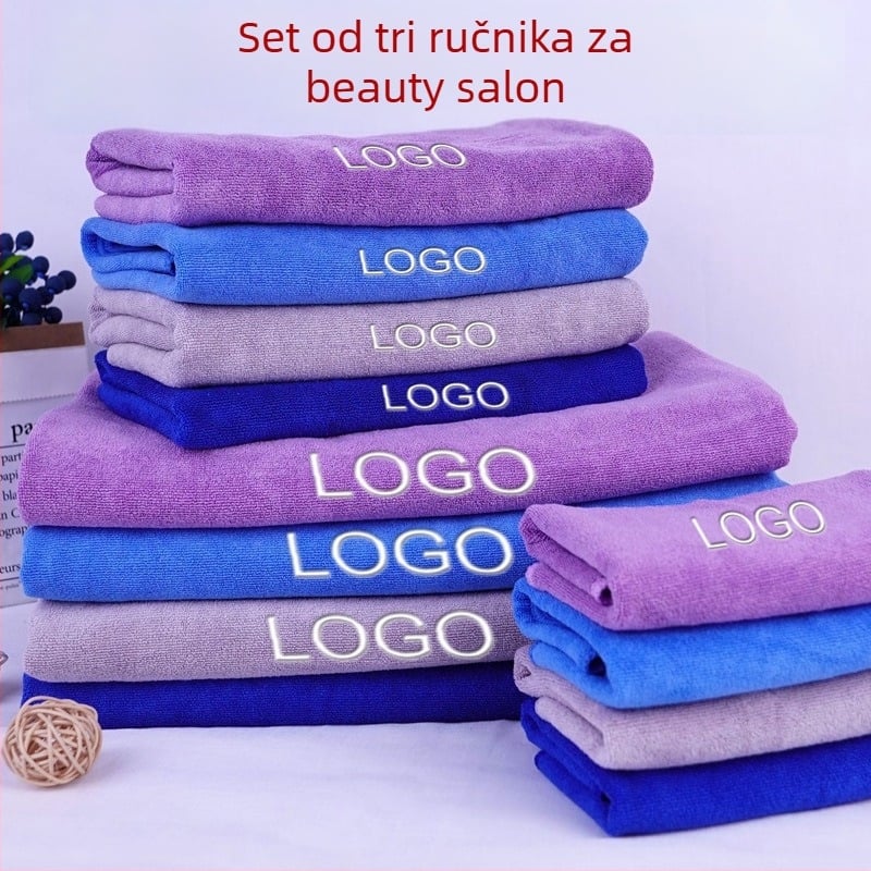Set ručnika za sušenje kose – mekani, upijajući od finih vlakana, mješovita vlakna, 420 g, moguć tisak loga, set od tri komada