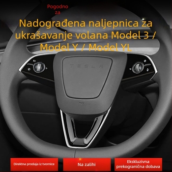 Tesla Model 3/Y dekorativna zaštitna naljepnica za gumbe na volanu – unutarnja sjajna oprema