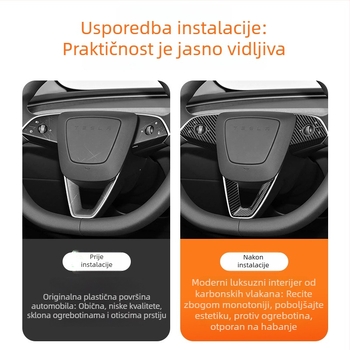 Tesla Model 3/Y dekorativna zaštitna naljepnica za gumbe na volanu – unutarnja sjajna oprema