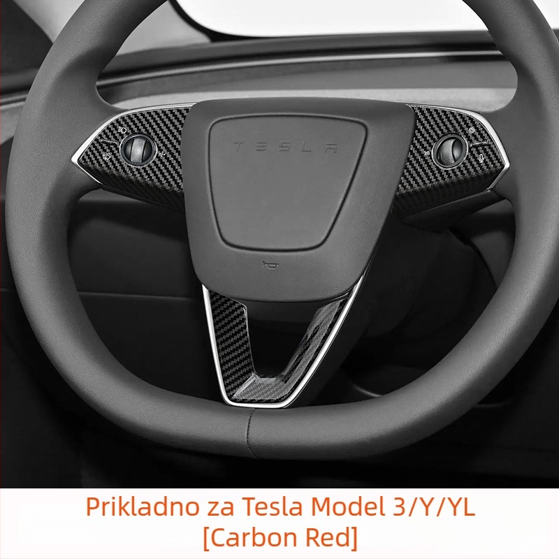 Tesla Model 3/Y dekorativna zaštitna naljepnica za gumbe na volanu – unutarnja sjajna oprema