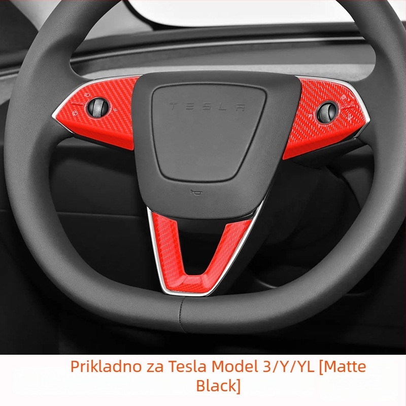 Tesla Model 3/Y dekorativna zaštitna naljepnica za gumbe na volanu – unutarnja sjajna oprema