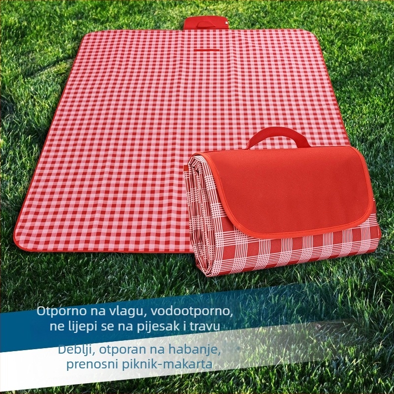 Debela piknik prostirka, vanjska vodootporna, sklopiva od 600D Oxford tkanine, za 1 osobu