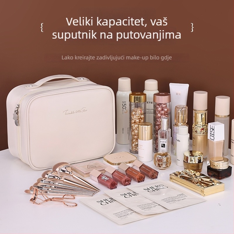 Torbica za šminku, PU materijal, Kockasti oblik, Velika kapaciteta, Vodootporna
