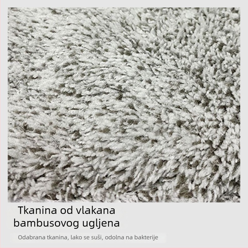 Krpa za uklanjanje šminke od vlakana bambusovog aktiviranog ugljena, apsorpcija 0–5 s, težina 30 g, mogućnost tiskanja loga