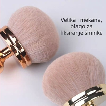 Četkica za puder i ruž s gljivičastom glavom, meke najlonske dlačice, plastična drška, 1 kom