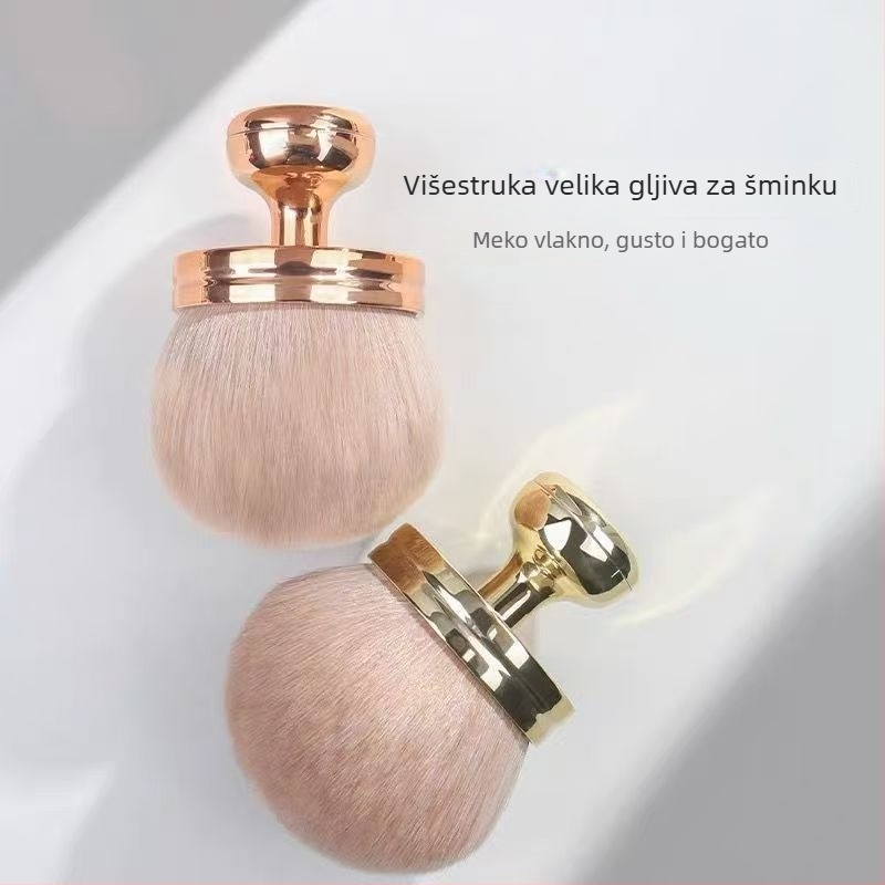 Četkica za puder i ruž s gljivičastom glavom, meke najlonske dlačice, plastična drška, 1 kom