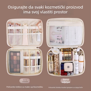 Torba za šminku – PU, kubnog oblika, dvostruka sloj, veliki kapacitet, model 8114