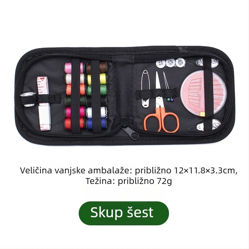 Komplet niti s kutijom za pohranu igala, višenamjenski set za šivanje za dom, 240 setova, oko 300 g, prilagodljiv