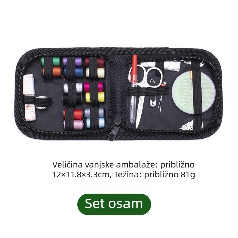 Komplet niti s kutijom za pohranu igala, višenamjenski set za šivanje za dom, 240 setova, oko 300 g, prilagodljiv