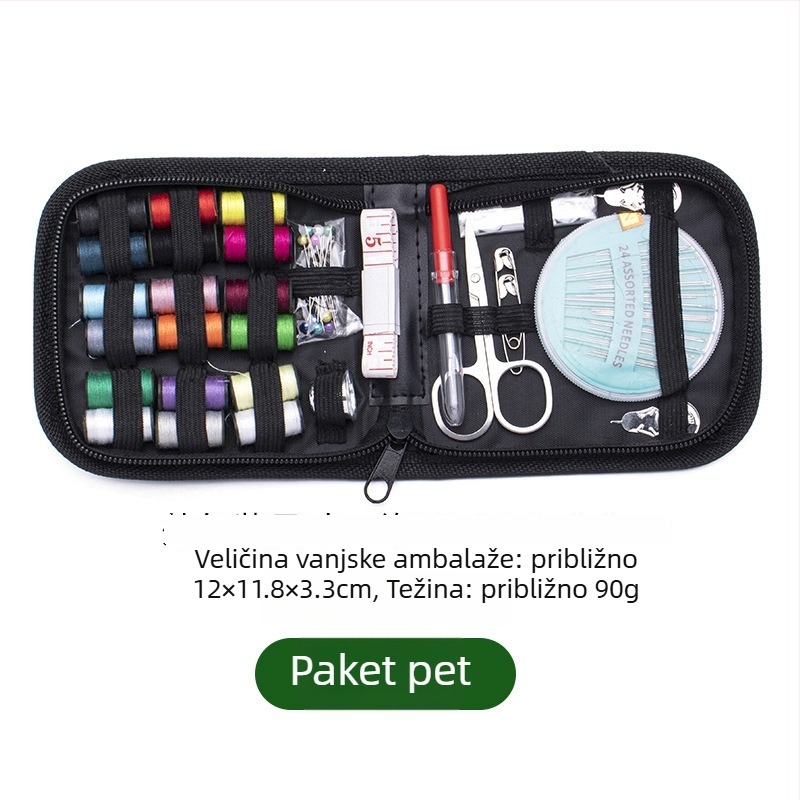 Komplet niti s kutijom za pohranu igala, višenamjenski set za šivanje za dom, 240 setova, oko 300 g, prilagodljiv