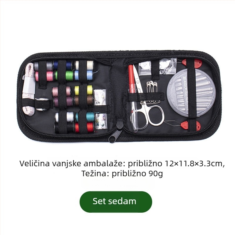 Komplet niti s kutijom za pohranu igala, višenamjenski set za šivanje za dom, 240 setova, oko 300 g, prilagodljiv