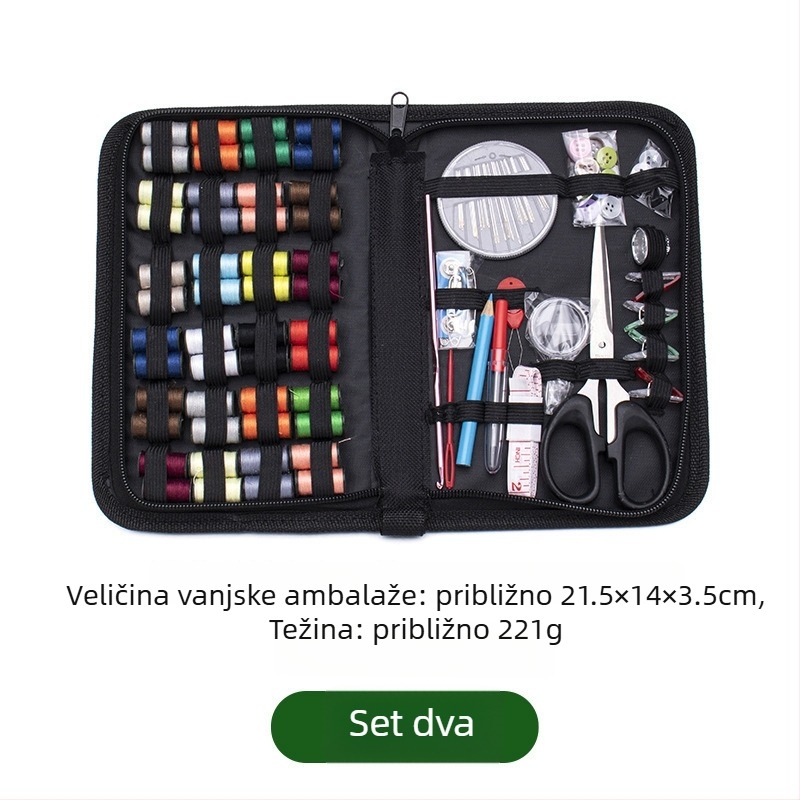 Komplet niti s kutijom za pohranu igala, višenamjenski set za šivanje za dom, 240 setova, oko 300 g, prilagodljiv