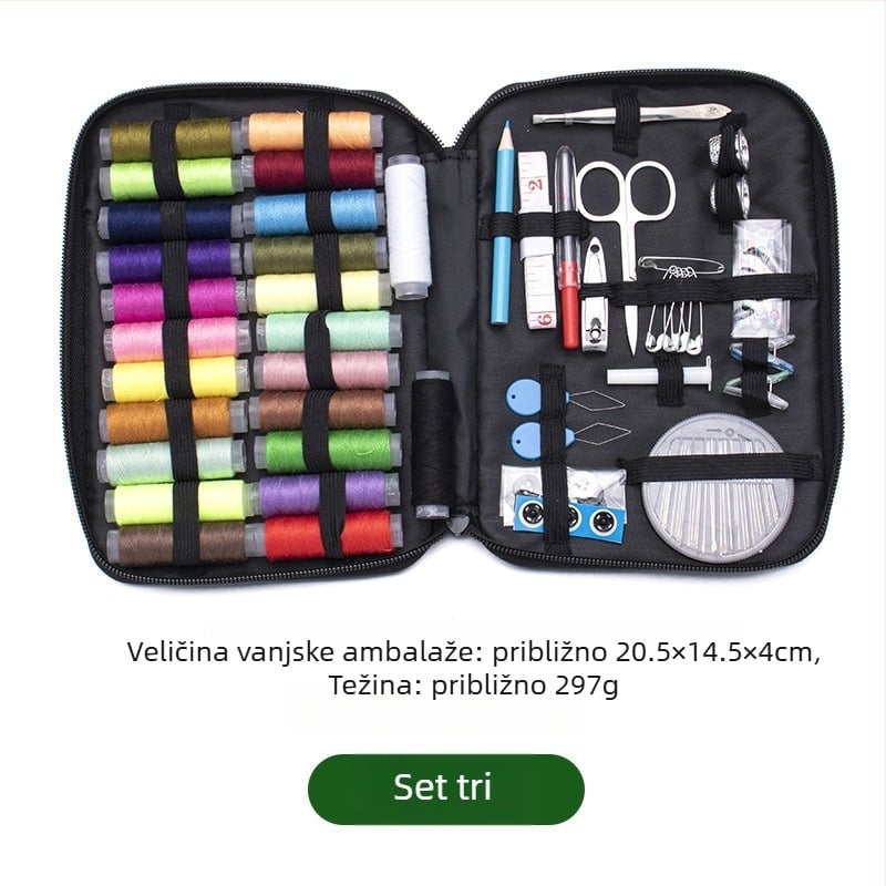 Komplet niti s kutijom za pohranu igala, višenamjenski set za šivanje za dom, 240 setova, oko 300 g, prilagodljiv