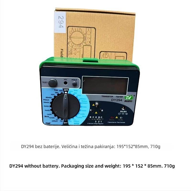 DY294 Digitalni tester DC parametara za tranzistore i FET-ove, za uređaje s 2 i 3 terminala