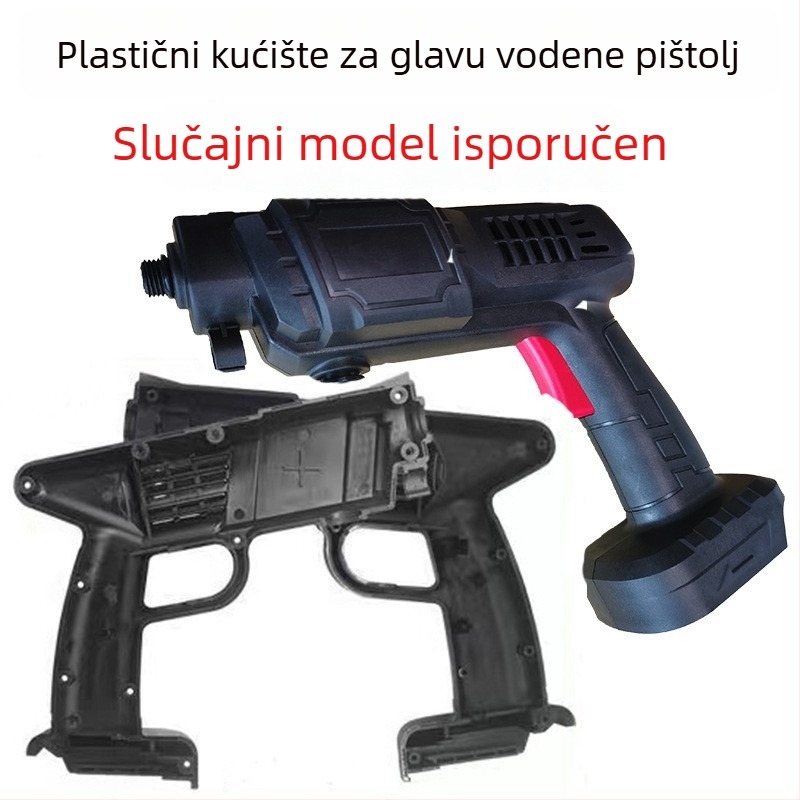 Pomoć za pranje automobila s pištolom visokog tlaka — glava pištolja od metalne legure (nerđajući čelik/bronz), držač od plastike, domet 5–8 m, tlak 30 bar, težina 2,2 kg