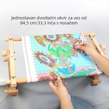 Dvodjelni okvir za križno šivanje od bukovog drveta, jednostavan stalak za šivanje