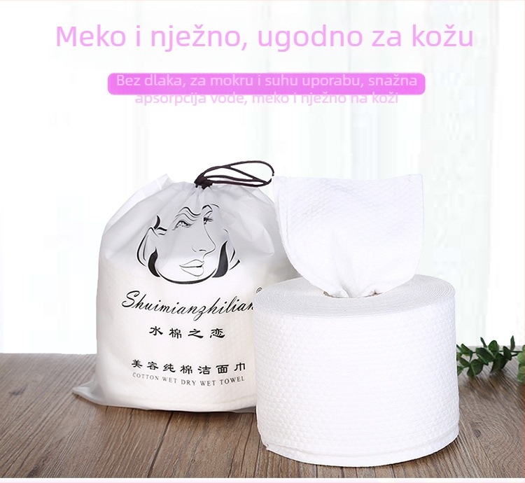 Love of Water Cotton Jednokratna salveta za čišćenje lica, dvostruka upotreba – suha i mokra, netkani materijal, 100% pamuk