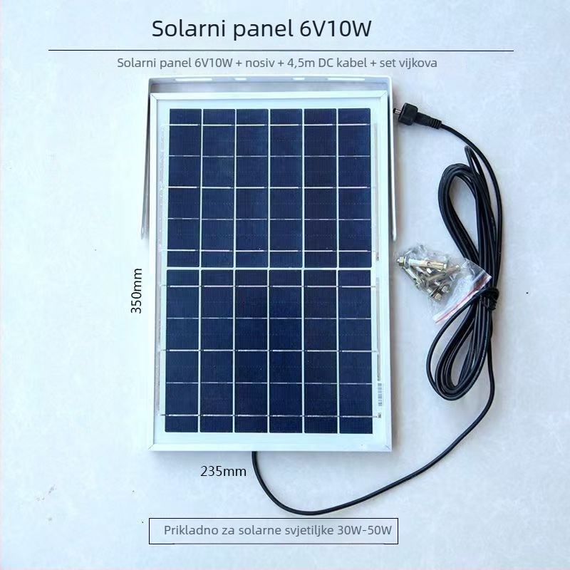 Solarni fotonaponski panel za punjenje, 6V, do 36V, 15–20W, pravokutnik 500x200 mm, trajnost više od 25 godina