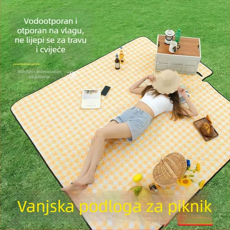 Vanjska piknik podloga, vodootporna, prijenosna, debela, sklopiva, za 5–8 osoba, za kampiranje i kuhanje na otvorenom.