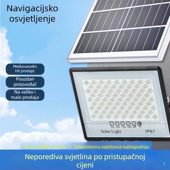 LED solarno flood svjetlo za vanjsku upotrebu, IP67 vodootporno, 100W, 3.2V, indukcijski prekidač, radno trajanje 12–16 sati