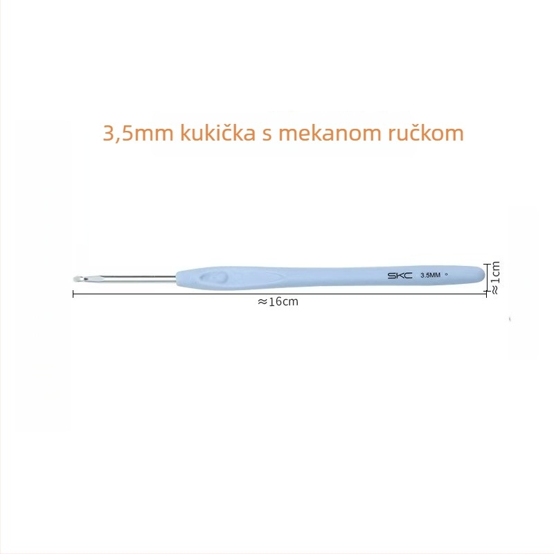 Aluminijska kukica za kukičanje s mekanom TPR drškom, SKC – sladak stil, kutija 100 kom.