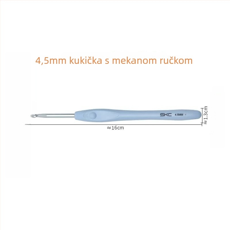 Aluminijska kukica za kukičanje s mekanom TPR drškom, SKC – sladak stil, kutija 100 kom.