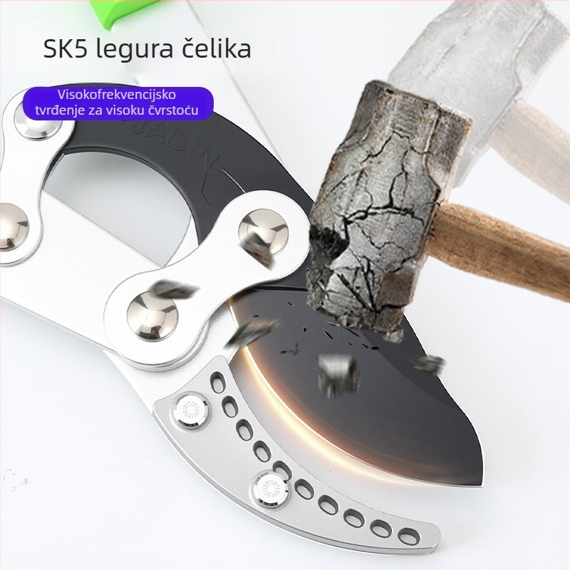 Teleskopske vrtne škare za visoke grane, oštrica od SK5 čelika, ručka od aluminijske legure