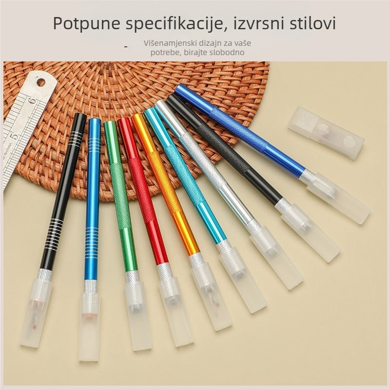 Set za uklanjanje šavova s oštricama od visokougljičnog čelika i ručkom od aluminijske legure, zamjenske oštrice, kutija 1000 kom., težina 16,6 g