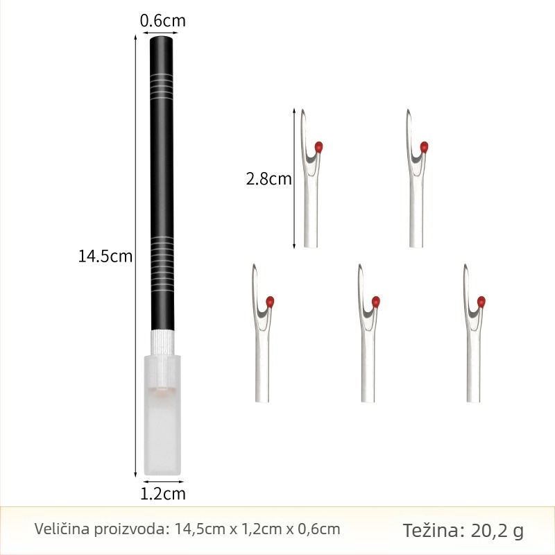 Set za uklanjanje šavova s oštricama od visokougljičnog čelika i ručkom od aluminijske legure, zamjenske oštrice, kutija 1000 kom., težina 16,6 g