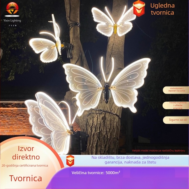 LED leptir rasvjeta za krajolik IP65, dinamično osvjetljenje, ABS kućište, ugradnja u tlo