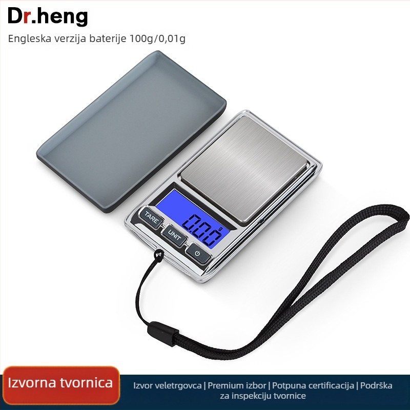 DH-958 Prenosna elektronička vaga za nakit, kapacitet 500 g, elektroničko mjerenje, napajanje CR2012 baterijom