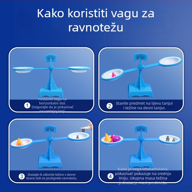 Ravnotežna vaga za učenike — plastična konstrukcija, Little Carney, za matematiku i fiziku
