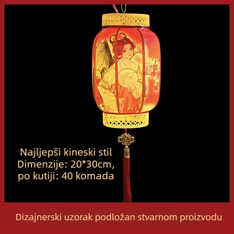 Vanjska LED viseća fenjer, kineskog stila, IP65, napajanje putem kabela