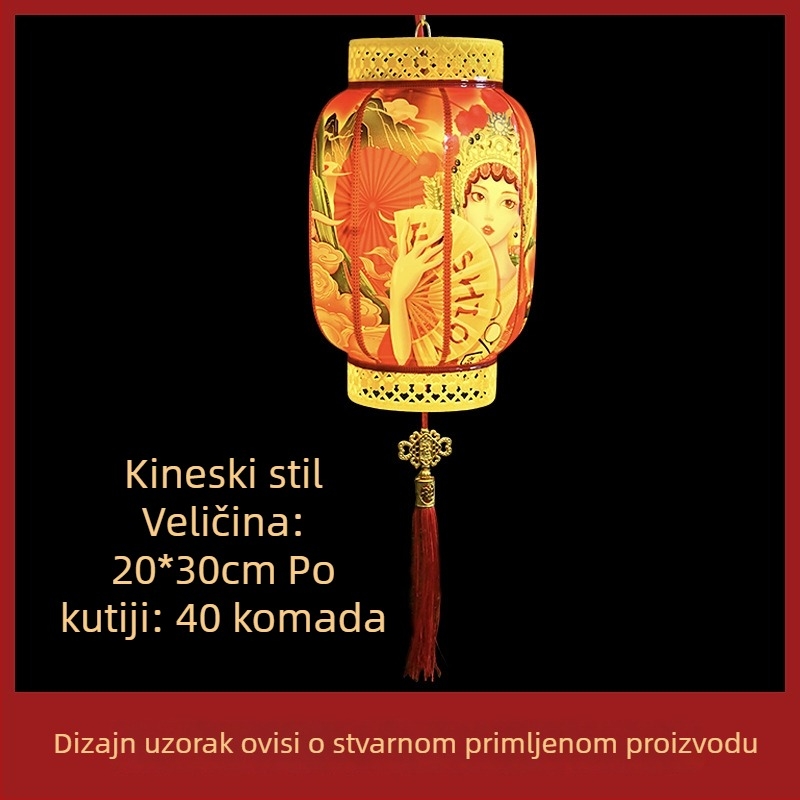 Vanjska LED viseća fenjer, kineskog stila, IP65, napajanje putem kabela