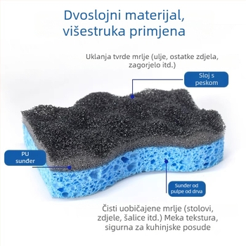 Balance Chaohui spužva od drvene celuloze za posuđe — upija vodu, odbija masnoću, pogodna za lonce i zdjele