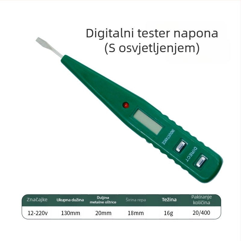 Električni tester s digitalnim prikazom za kontinuitet i curenje, profesionalni alat za gradilište, visoka preciznost