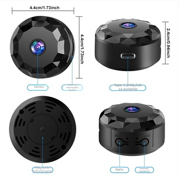 Pametna unutarnja kamera za nadzor – 2,8 mm žarišna duljina, domet 10–30 m, 480p rezolucija, upravljanje putem mobilne aplikacije, kompatibilna s iOS