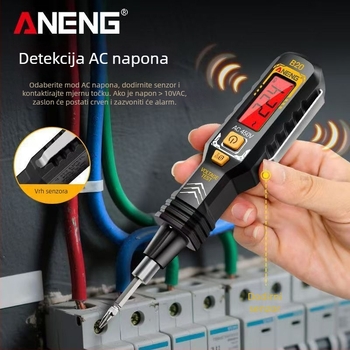 Tester napona olovka s glasovnim vodstvom, automatskim radom i digitalnim zaslonom, višefunkcijska detekcija prekida za kućnu upotrebu