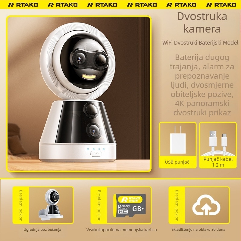 Bežična pametna kamera: 1080p, 4 mm fokus, domet 10 m, noćni vid, upravljanje mobilnom aplikacijom