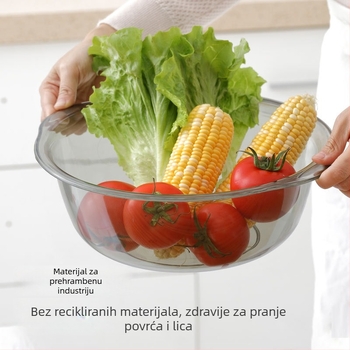Balance Chaohui Prozirna zdjela s dvostrukim držačima — plastična zdjela za pranje odjeće, povrća i voća, pranje stopala i lica (400 g)