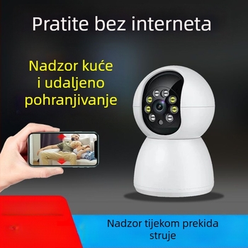 Bežična kamera za nadzor 1080P s PTZ 360°, pametno praćenje i dvosmjerni interkom u stvarnom vremenu, noćni vid