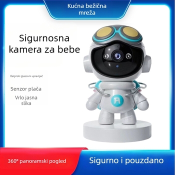 Bežična unutarnja kamera s 360° panoramom, HD noćno snimanje, detekcija pokreta, unutarnja uporaba, napajanje 5V, ABS plast